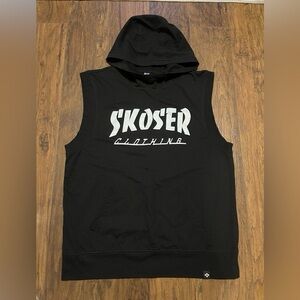 Skoser Clothing hooded tank top cut out sleeves with front pocket Koi XL